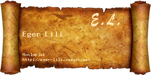 Eger Lili névjegykártya